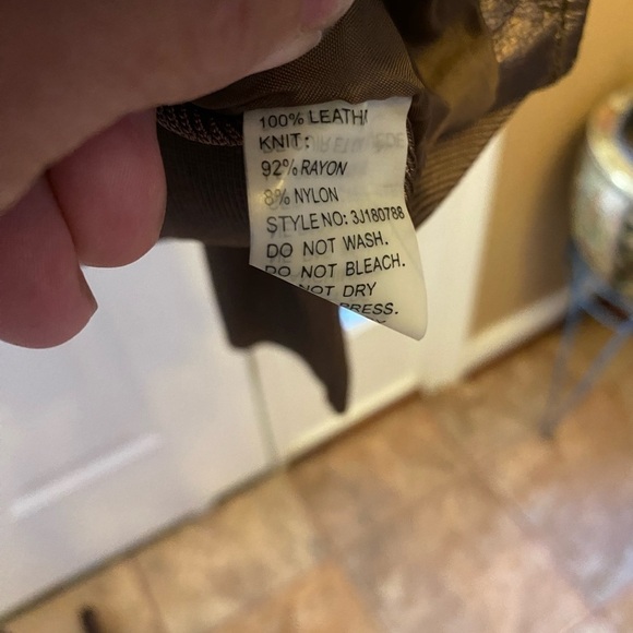 PETER NYGARD COPPER LEATHER/SWEATER JACKET. MEASUREMENTS PROVIDED - Picture 8 of 9